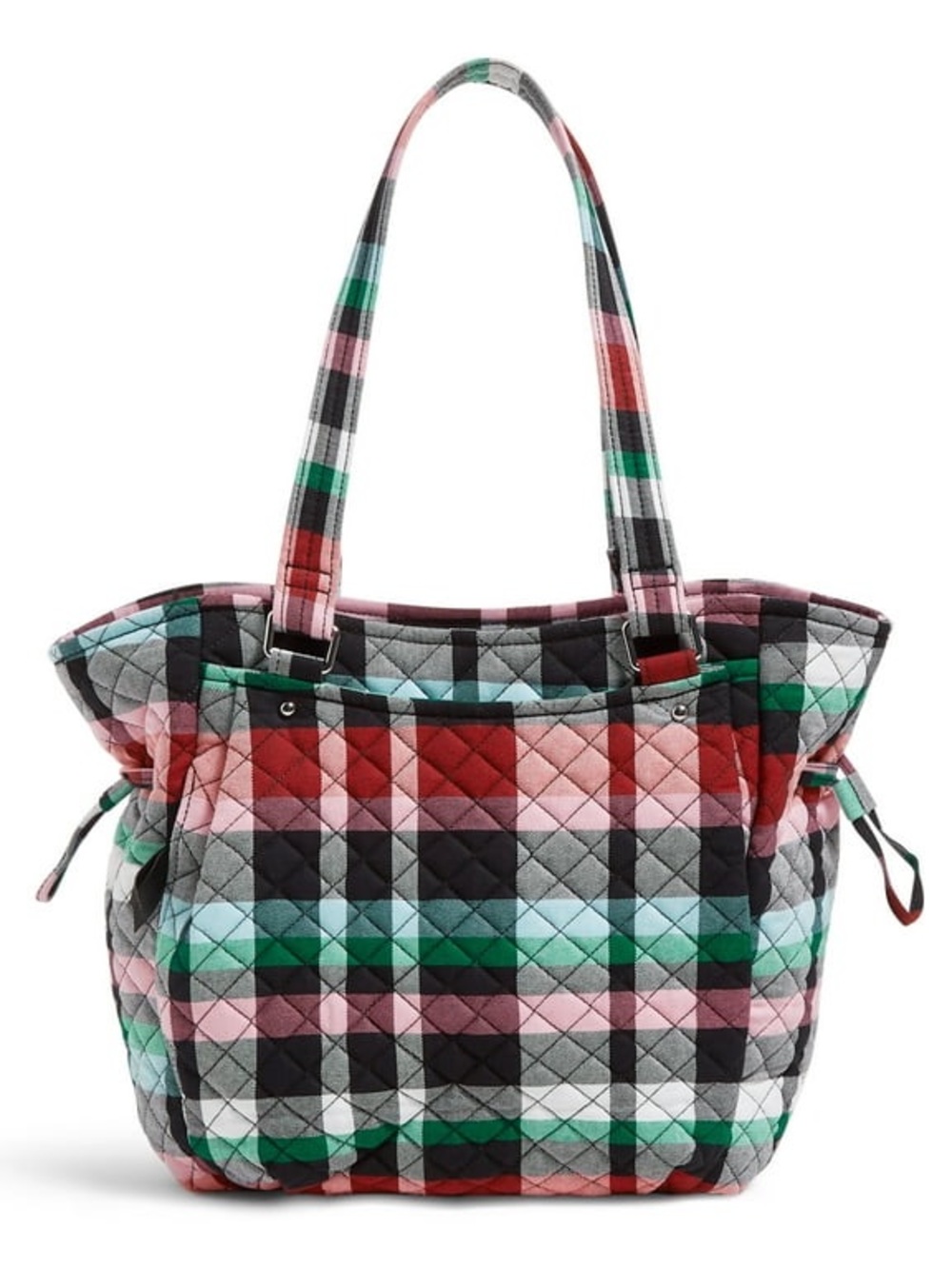 NWOT Vera Bradley Glenna Satchel Tote in Ribbons Plaid Recycled Cotton